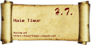 Haim Timur névjegykártya